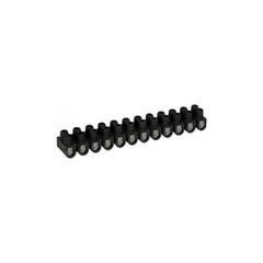 Domino électrique - Barrette acier noire 12 plots à vis 6 mm² - 41A