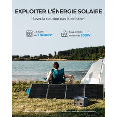Générateur solaire BLUETTI EB3A avec panneau solaire MP200, générateur 268 Wh/600 W,batterie de secours LiFePO4 pour camping en plein air, urgence 4