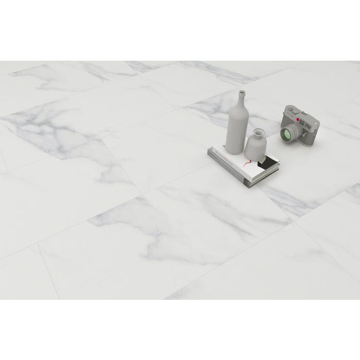 CONTESSE - Dalle PVC Clipsable - MARBRE BLANC - Ep. 5,5 mm - marbre 1