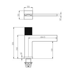 Robinet mitigeur de lavabo design Gun métal - Kyra 1