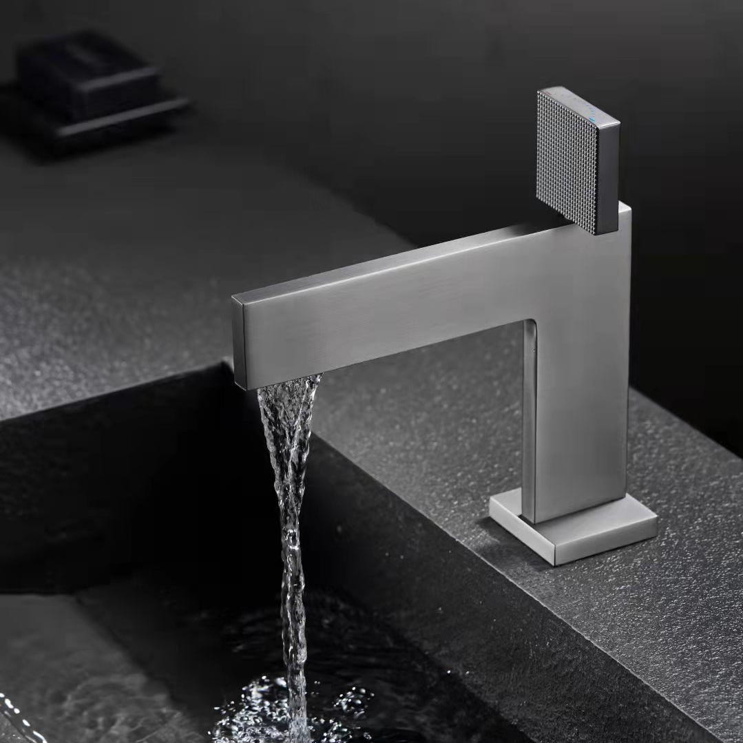 Robinet mitigeur de lavabo design Gun métal - Kyra 0