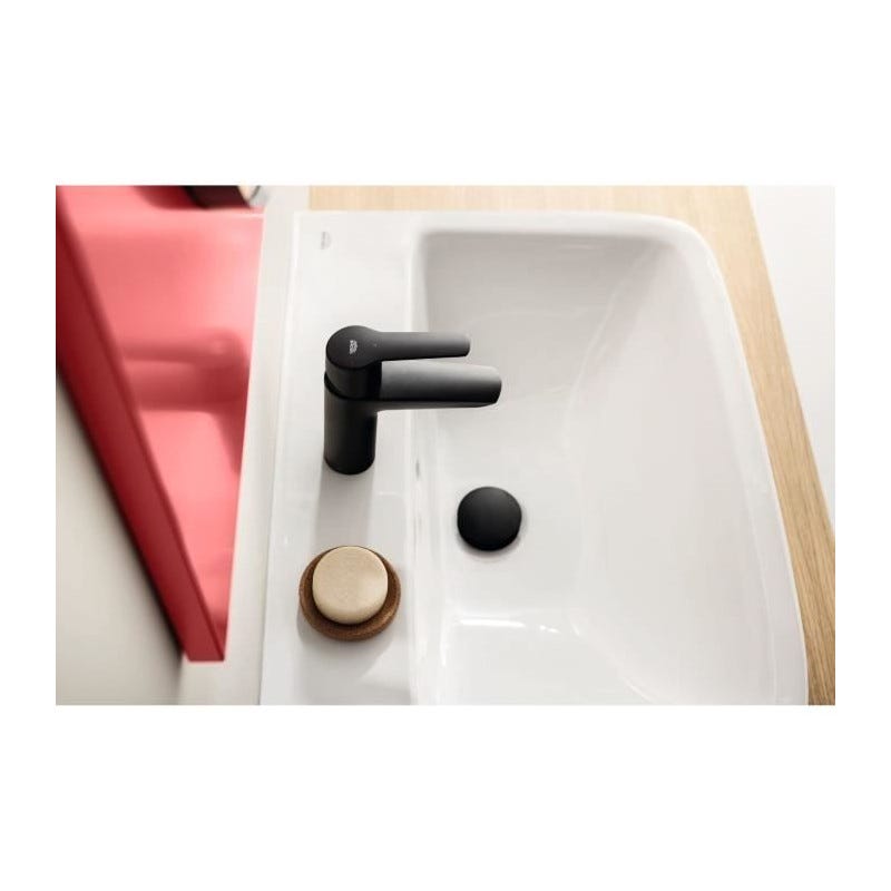 Mitigeur monocommande lavabo - GROHE Start - 237462432 - Noir mat - Taille M - Bec moyen - Economie d'eau 2