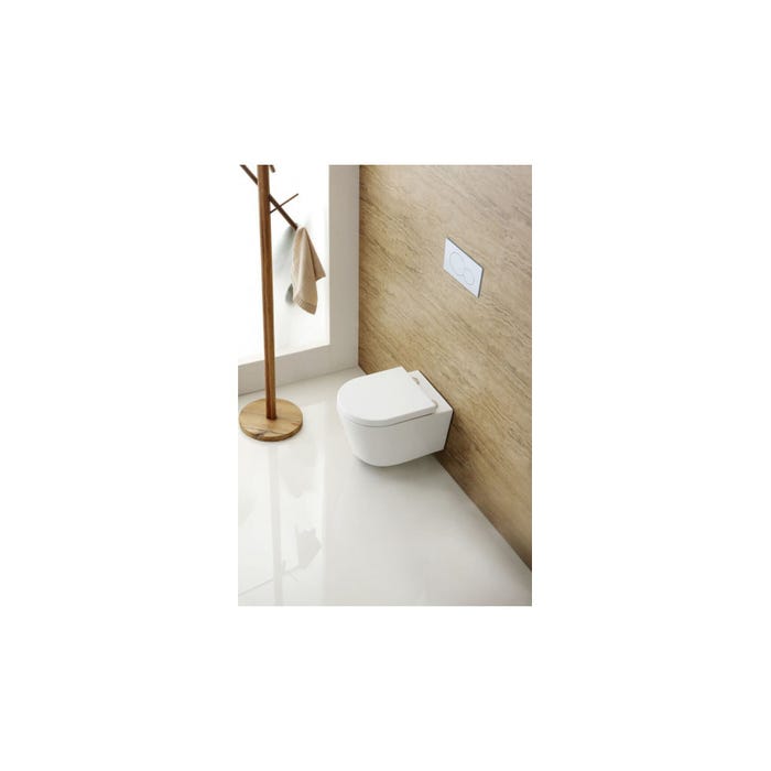 Grohe Pack WC Rapid SL + WC sans bride SAT, fixations cachées + Plaque Chrome Mat (RapidSL-SATrimless-5) 1