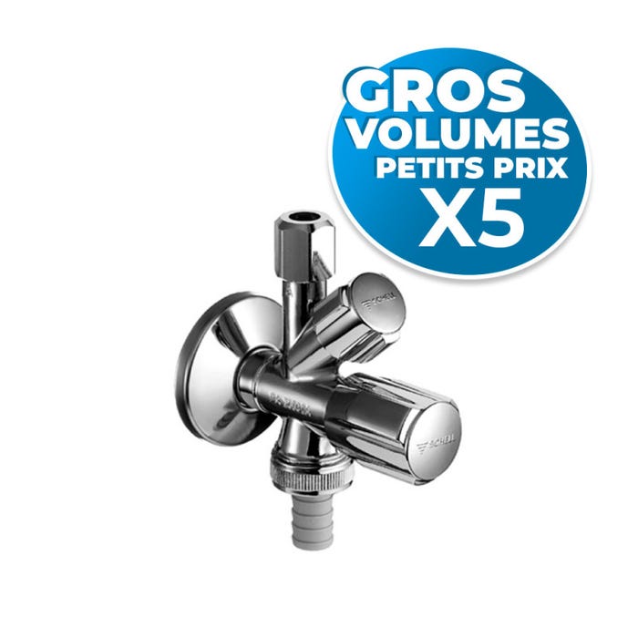 Schell COMFORT - Lot de 5 robinets d'équerre combiné (035510699-GVP5) 0