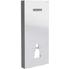 Vitra Pack WC Bâti support en verre trempé/aluminium brossé avec plaque intégrée, Blanc + WC sans bride SAT + Abattant softclose 1