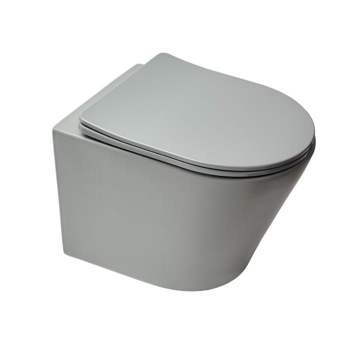 Grohe Pack WC Bâti autoportant + WC suspendu Swiss Aqua Technologies GreyInfinitio sans bride + Abattant softclose + Plaque Chrome 2