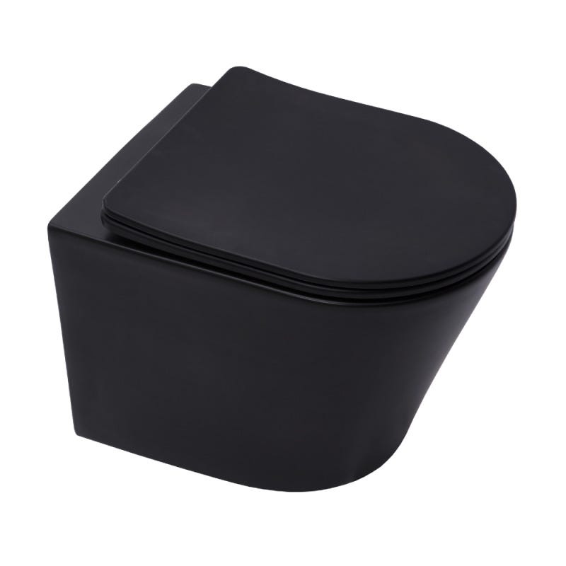 Grohe Pack WC Bâti-support Rapid SL + Cuvette SAT noire mat + Abattant frein de chute + Plaque Chrome (RapidSL-BlackInfinitio-1) 2