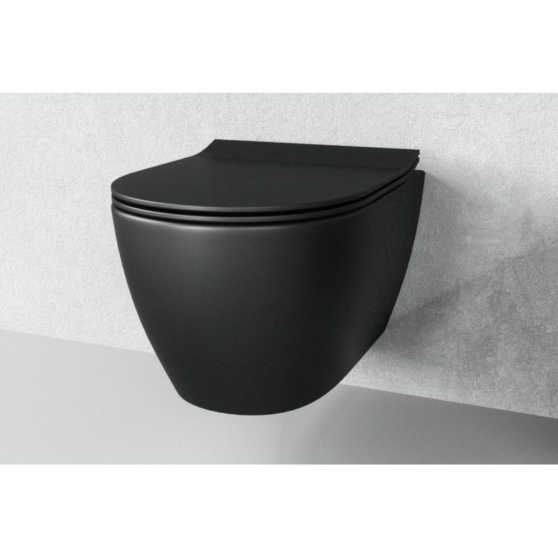 Vitra Sento WC sans bride SmoothFlush + Abattant avec frein de chute, Noir mat (7848-083-6147) 2