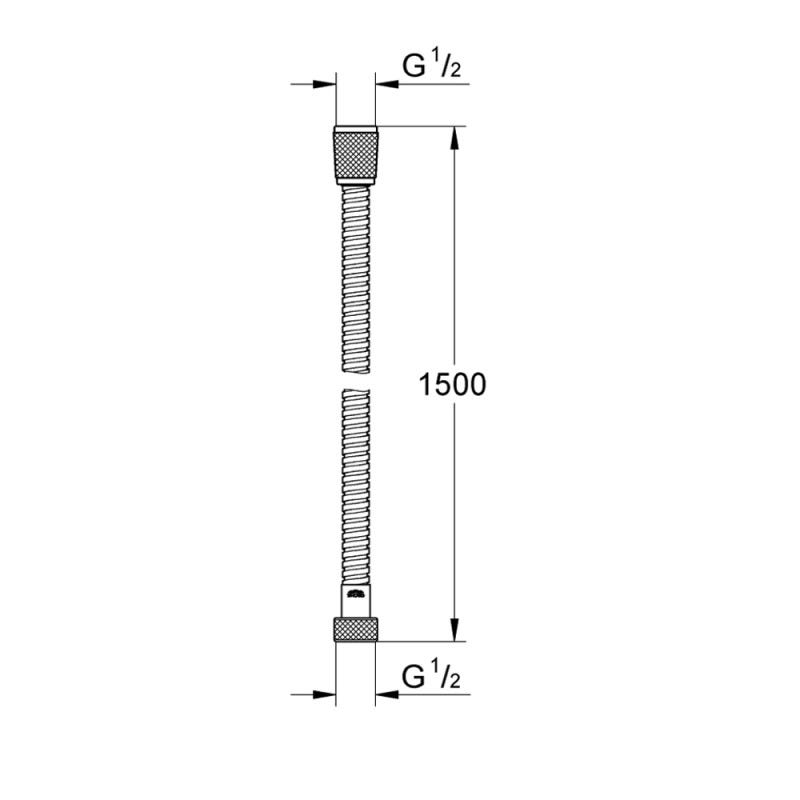 Grohe VITALIOFLEX METAL LONG-LIFE METAL flexible de douche 1500 mm, noir (27502KS1) 1