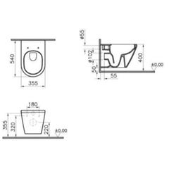 Villeroy & Boch Pack WC bâti-support + WC sans bride Vitra Integra + Abattant softclose + Plaque chrome (ViConnectIntegraRim2-3) 4