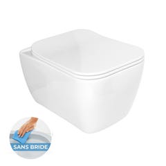 Grohe Pack WC Rapid SL autoportant + WC sans bride Havana avec fixations invisibles + Abattant softclose + Plaque chrome mat 2