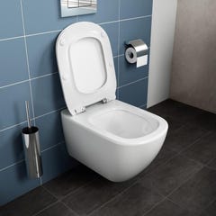 Grohe Pack WC Bâti-support + WC suspendu Ideal Standard Tesi Aquablade + Abattant slim avec frein de chute + Plaque Arena Chrome 3