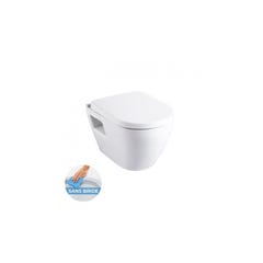 Grohe Pack WC Bâti-support avec Cuvette Serel Solido Compact sans bride + Abattant softclose + Plaque blanche (RapidSL-SM26-3) 2