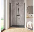 Schulte Porte de douche pivotante, verre 6 mm, profilé noir, Garant, 140 x 200 cm, ouverture vers la gauche