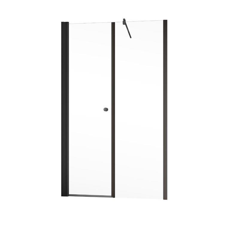 Schulte Porte de douche pivotante, verre 6 mm, profilé noir, Garant, 140 x 200 cm, ouverture vers la gauche 1