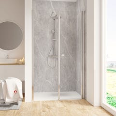 Schulte Porte de douche pivotante, verre 6 mm, profilé aspect chromé, Garant, anticalcaire 120 x 200 cm, ouverture vers la droite 0