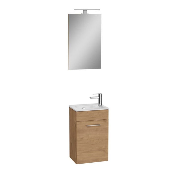 Vitra Mia ensemble meuble 39x61x28 cm avec miroir, lavabo et éclairage LED, chêne (MIASET40D) 0
