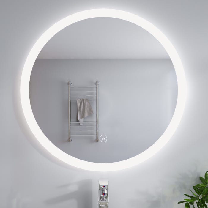 SIRHONA Miroir Rond à LED Ronde Miroir de Salle de Bain Anti-buée avec capteur de contrôle Tactile,beaucoup de lumière,80x80cm 0