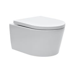 Pack WC Bati-support Geberit UP720 extra-plat + WC sans bride SAT + Abattant softclose + Plaque chrome brillant (SLIM-SATrimless 2
