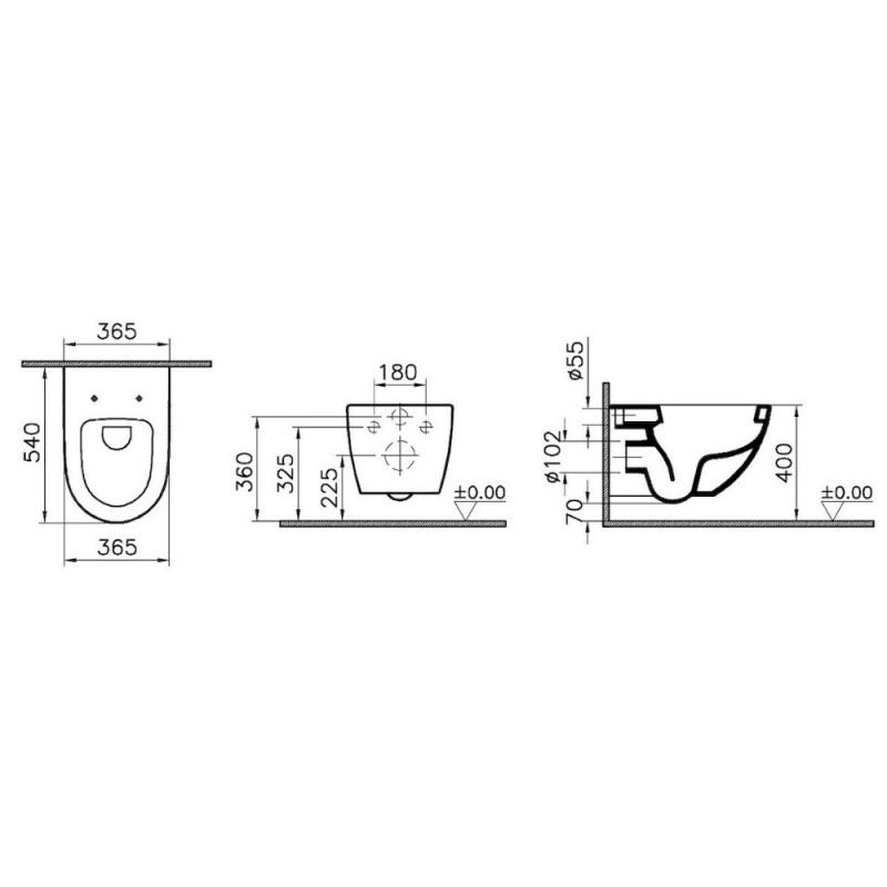 Grohe Pack WC Bâti support Rapid SL + WC sans bride Vitra Sento + Abattant softclose + Plaque chrome (Grohe-Sentorimless-2) 4