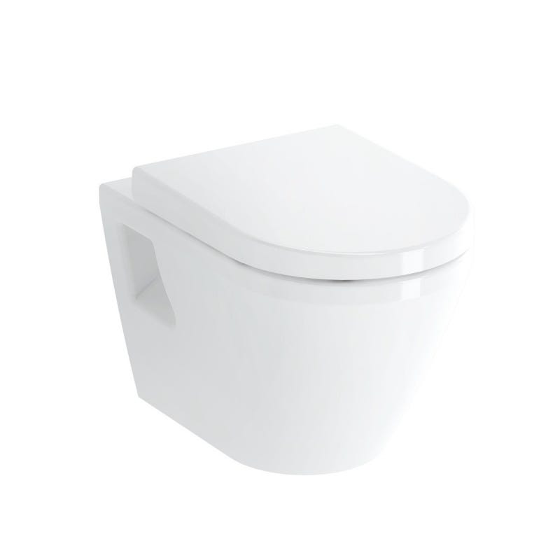 Pack WC Bati-support Geberit UP720 extra-plat + WC Vitra Integra + Abattant en Duroplast + Plaque blanche 2
