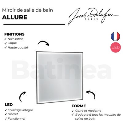 Miroir JACOB DELAFON Allure 80 x 80 cm, carré | LED 3