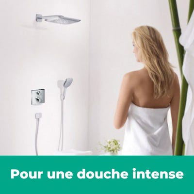 Lot robinet douche encastré thermostatique HANSGROHE Ecostat Square + Douche  de tête Raindance E 240 ❘ Bricoman