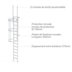 Echelle crinoline - Hauteur de bâtiment 7.00m - CS/2SD/700 1