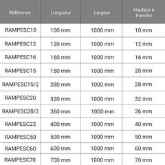 Rampe PMR - Profondeur 500mm - Hauteur à franchir 50mm - Largeur 1000mm - RAMPESC50 1