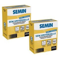 Lot de 2 colles en poudre pour papiers peints légers et lourds Semin Sem-Universelle - boite 250 g