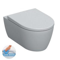 Grohe Pack WC Bâti-support Rapid SL autoportant + WC sans bride Geberit, fixations invisibles + abattant softclose + Plaque Chrome 2