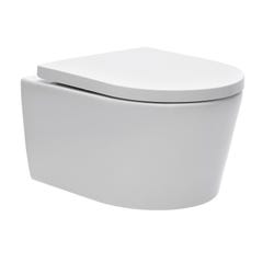 Grohe Pack Bâti autoportant RapidSL + WC sans bride SAT, fixations invisibles + Abattant softclose + Plaque chrome mat + Set habillage 2