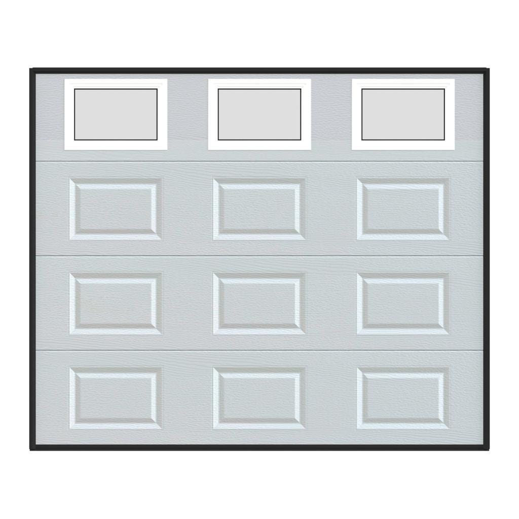 Porte de garage sectionnelle à cassette blanc avec fenêtres avec moteur Somfy L254 x H218 cm - CAOPAS 1
