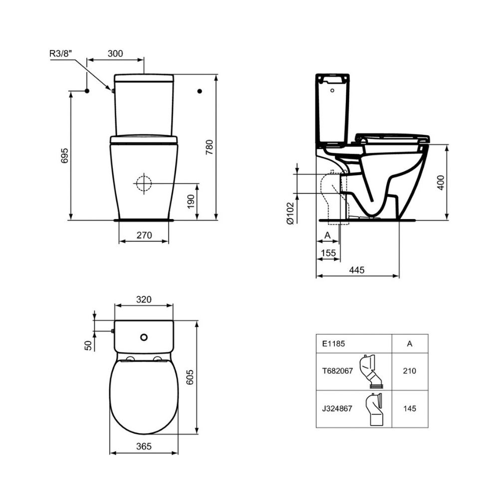 WC à poser angle Ideal Standard Connect space avec abattant + nettoyant 3
