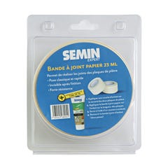 Pack Semin comprenant 1 bande à joint papier, 23 m, 1 enduit 2 en 1 multifonctions - seau de 7 kg et 2 couteaux à enduire 10 & 15 cm 2