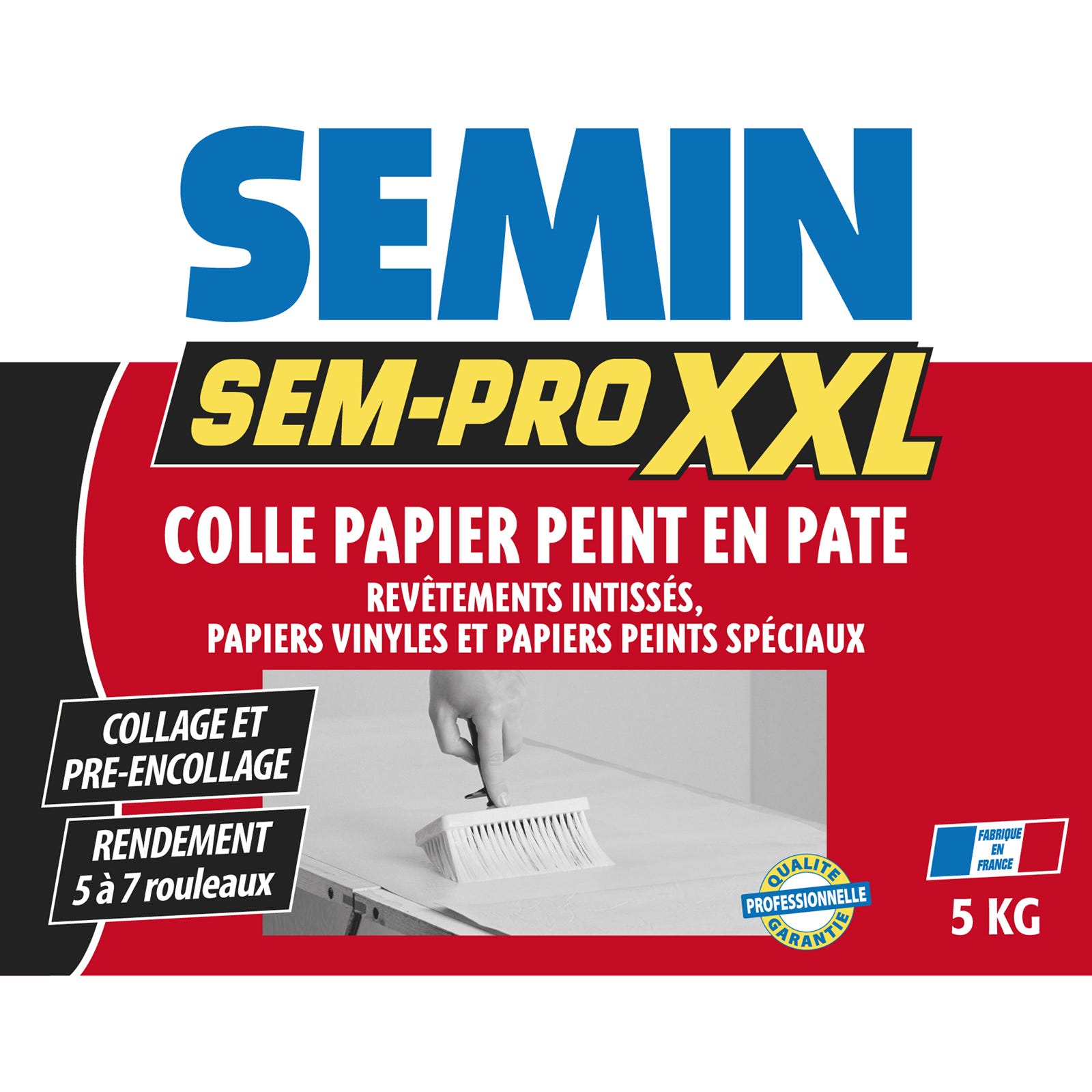 Lot de 5 colles pour papiers peints en pâte Semin Sem-Pro XXL - prêt à l'emploi - pot de 5 kg 3
