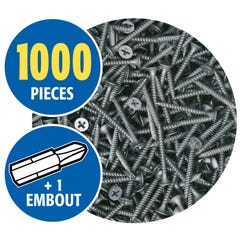 Lot de 3 x 1000 vis auto perceuse Semin pour la fixation des plaques de plâtre sur l'ossature - intérieur - 35 mm x 3.5 mm 5