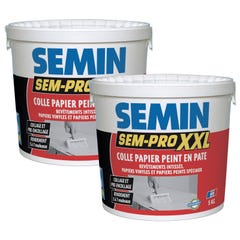 Lot de 2 colles papiers peints en pâte Semin Pro XXL - prêt à l'emploi - pot de 5 kg