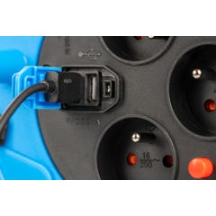 Enrouleur de câble STANDARD BABY S BRENNENSTUHL 10m - 3 prises + USB - Rechargeable - Utilisation Intérieure - Fabriqué en Fr 4