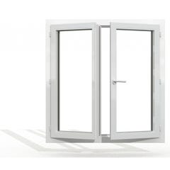 Fenêtre PVC 2 vantaux H 125 x L 120 cm OB avec poignée 1