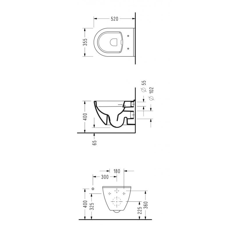 Grohe Pack WC Bâti autoportant Rapid SL + WC sans bride Serel + Abattant softclose + Plaque chrome mat (ProjectSM26-5) 4