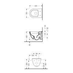 Grohe Pack WC Bâti autoportant Rapid SL + WC sans bride Serel + Abattant softclose + Plaque chrome mat (ProjectSM26-5) 4