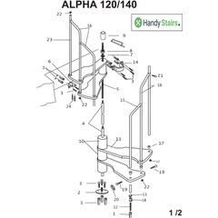 HandyStairs Escalier en colimaçon "Alpha" - hauteur 299 cm - Cage d'escalier 145x75 cm - 12 marches en pin 4