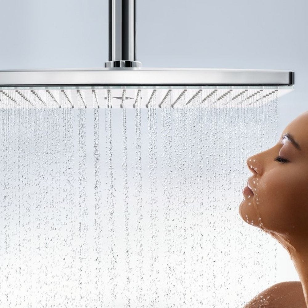 Lot robinet douche encastré thermostatique HANSGROHE Ecostat S + Douche de tête Raindance S 300 fixation plafond 3