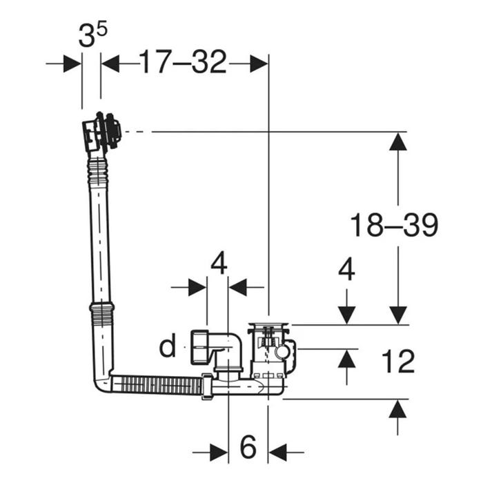 Vidage de baignoire rotatif avec kit de finition chromé brillant - GEBERIT - 150.616.21.6 2