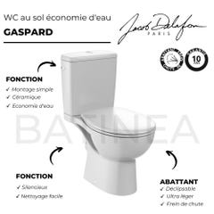 WC à poser sans bride JACOB DELAFON Gaspard + gel WC | Economie d'eau 3