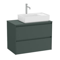 Roca Ona meuble pour vasque à poser à droite avec deux tiroirs avec fermeture amortie, vert mat (ONADESK80V)