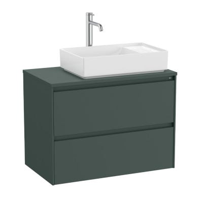 Roca Ona meuble pour vasque à poser à droite avec deux tiroirs avec fermeture amortie, vert mat (ONADESK80V) 0
