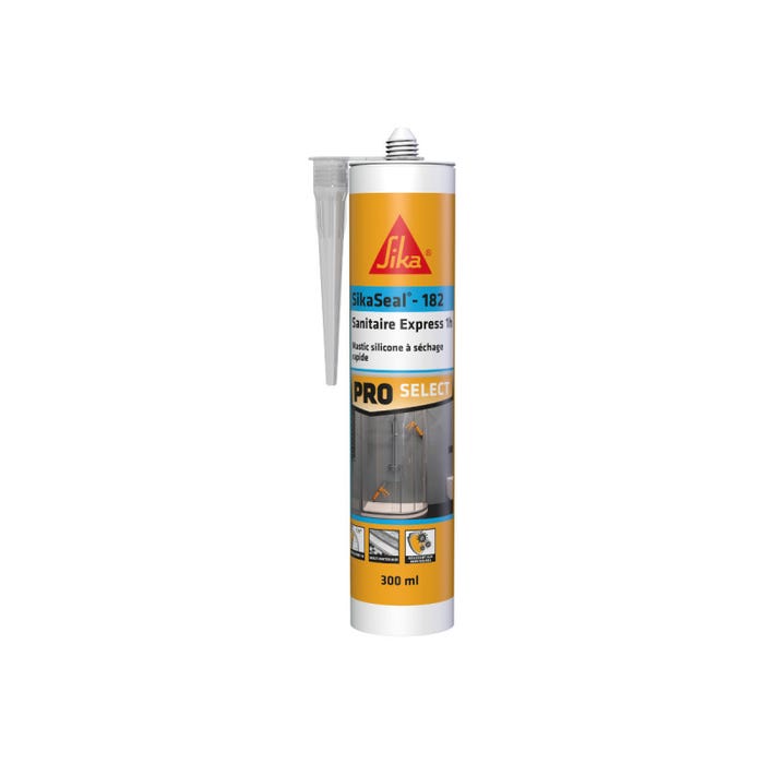 Mastic silicone à séchage rapide SIKA SikaSeal-182 Sanitaire Express 1h - Transparent - 300ml 0