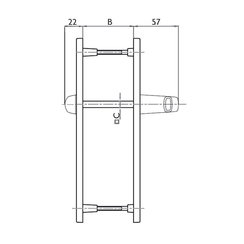 Garniture eva-e saillie réduite sur plaques de 24mm - Carré (mm) : 8 - Entraxe (mm) : 92 - 1